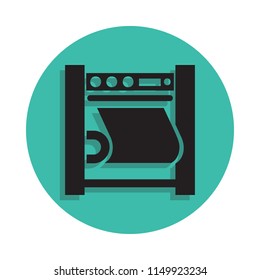 machine tool icon. Element of printing house for mobile concept and web apps icon. Thin line icon with shadow in badge for website design and development, app development