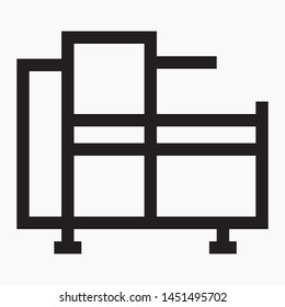 Machine tool isolated minimal single flat linear icon for application and info-graphic. Commercial line vector icon for websites and mobile minimalistic flat design.