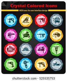 machine tools crystal color icons for your design