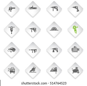 machine tools flat web icons for user interface design