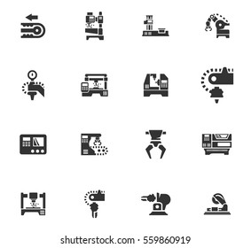 machine tools vector icons for user interface design