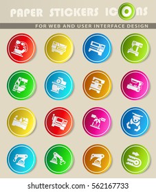 machine tools vector icons for user interface design