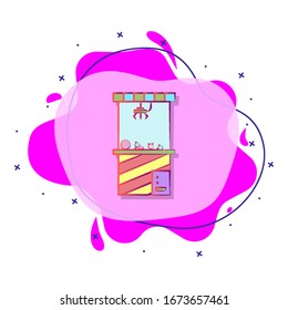 Machine with toys colored liquid bacdge icon. Simple color vector of circus icons for ui and ux, website or mobile application