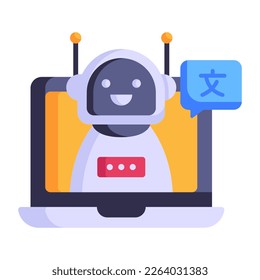 Machine translation flat icon, linguistics 