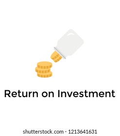 Machine trying to hold coins denoting return on investment concept