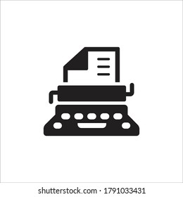 Machine typewriter icon (vector illustration) Black