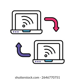 Ícone de estilo de ilustração de contorno Preenchido de máquina para máquina. Arquivo EPS 10