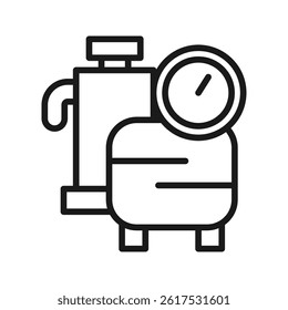 Machine vector icon in line style. Simple and minimalist industrial and factory theme icons