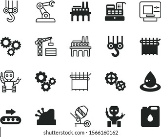 machine vector icon set such as: motor, logistics, abstract, buying, tank, lubrication, petrol, cogs, hydraulic, dollar, silhouette, package, exchange, can, commercial, metallic, change oil, card