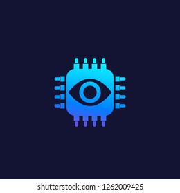 Machine vision, AI concept, vector icon