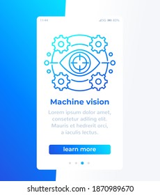 Machine vision banner with linear icon