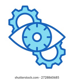 Imagem de vetor de estilo de cor azul do ícone da visão da máquina