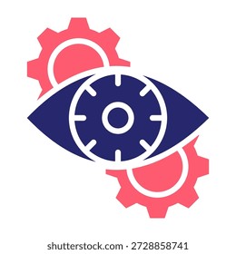 Ilustração de vetor de estilo de preenchimento de cor do ícone da visão da máquina