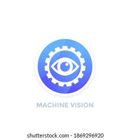 Machine Vision Icon, Computer Visual Recognition Vector