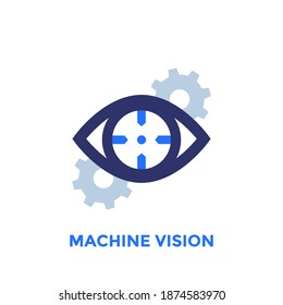 Machine Vision Icon With Gears