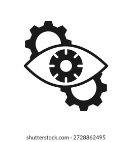 Ilustração de vetor de estilo misto do ícone da visão da máquina