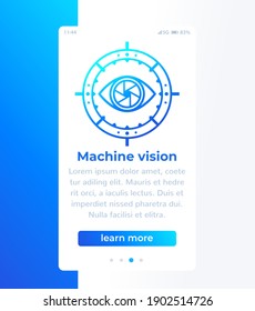 Banner móvil de visión de máquina con icono