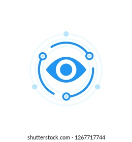 Machine vision, vector flat icon