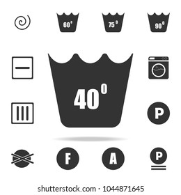 machine wash at 40 degrees icon. Detailed set of laundry icons. Premium quality graphic design. One of the collection icons for websites, web design, mobile app on white background