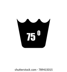 machine wash at 75 degrees icon. Wash elements. Premium quality graphic design icon. Simple love icon for websites, web design, mobile app, info graphics on white background