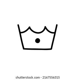 símbolo de lavado automático en frío icono de doodle, ilustración vectorial