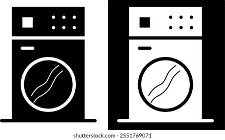 Machine wash illustration black and white