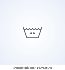 Machine wash medium temperature, vector best gray line icon on white background, EPS 10