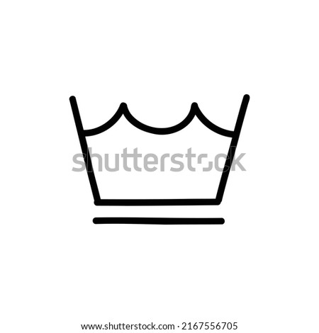 machine wash permanent press symbol doodle icon, vector illustration