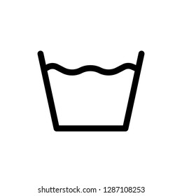 Machine Wash Symbol. Laundry Icon. Washing Rule Sign Vector Illustration.