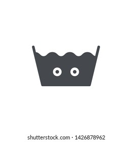 Machine wash warm laundry symbol modern simple vector icon