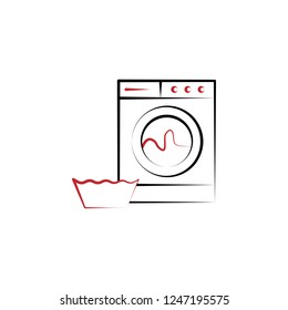 machine washer 2 colored line icon. Simple colored element illustration. machine washer outline symbol design from laundry and dry set