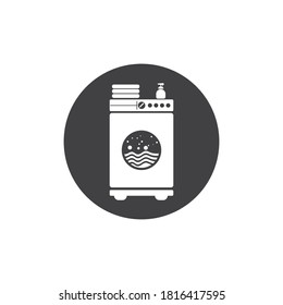 MACHINE WASHING CLOTHES ICON VECTOR