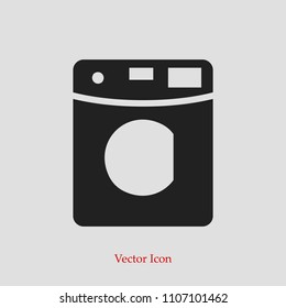Machine washing icon, stock vector illustration flat design style
