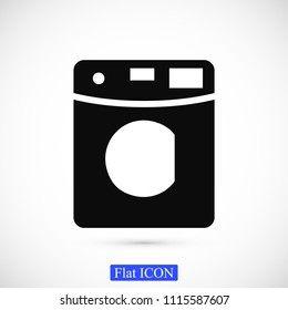 Machine washing icon, stock vector illustration flat design style