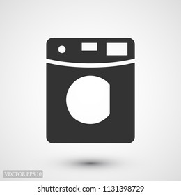 Machine washing icon, stock vector illustration flat design style