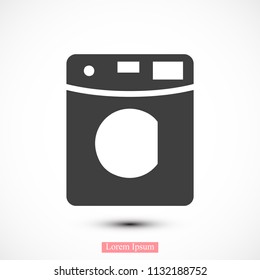 Machine washing icon, stock vector illustration flat design style