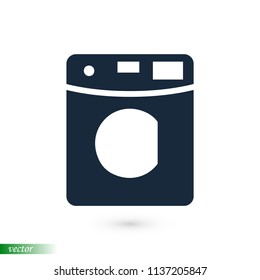 Machine washing icon, stock vector illustration flat design style