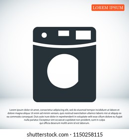 Machine washing icon, stock vector illustration flat design style