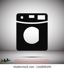 Machine washing icon, stock vector illustration flat design style
