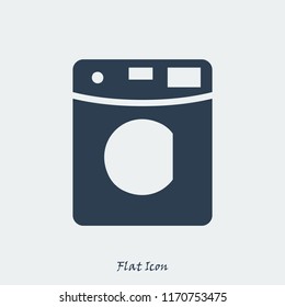 Machine washing icon, stock vector illustration flat design style