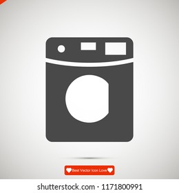 Machine washing icon, stock vector illustration flat design style