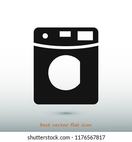 Machine washing icon, stock vector illustration flat design style