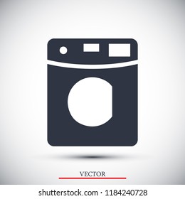 Machine washing icon, stock vector illustration flat design style