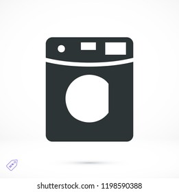 Machine washing icon, stock vector illustration flat design style