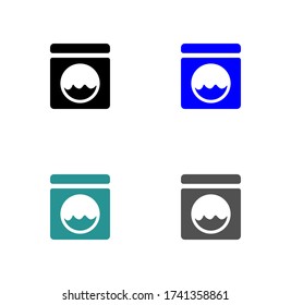 Icono de lavado de máquinas material ilustración vectorial diseño plano.