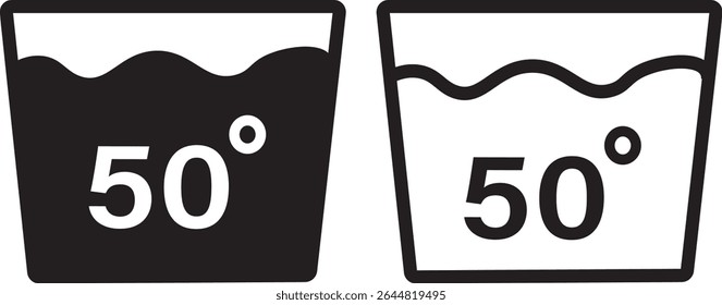 machine washing temperature icons. Water temperature illustration, Washing clothing 20, 30, 40, 50, 60, 70, 80, 90 degree celsius,Vector flat sign graphic design vactor,
