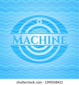 Machine water representation style badge. Vector Illustration. Detailed.