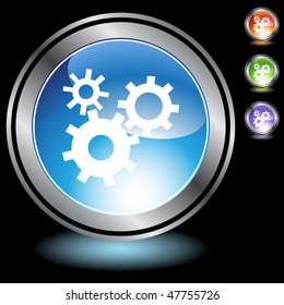 Machine wheel icon isolated on a white background.