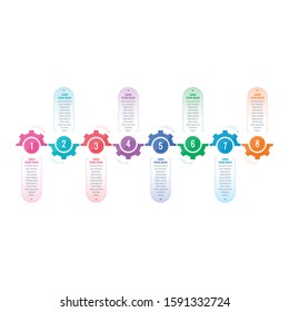 machine wheel infographic template. eight options wheel information template. growth, yield, industry, business infographic