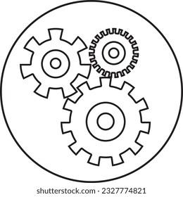 machine wheel operation ,business concepts for the construction sector that feature flat designs and line art icons.